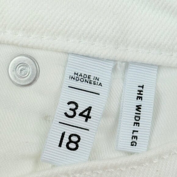 Loft Women's Wide Leg Stretch Modern Fit High Rise White Jeans Size 34/18 NWOT - Picture 6 of 11